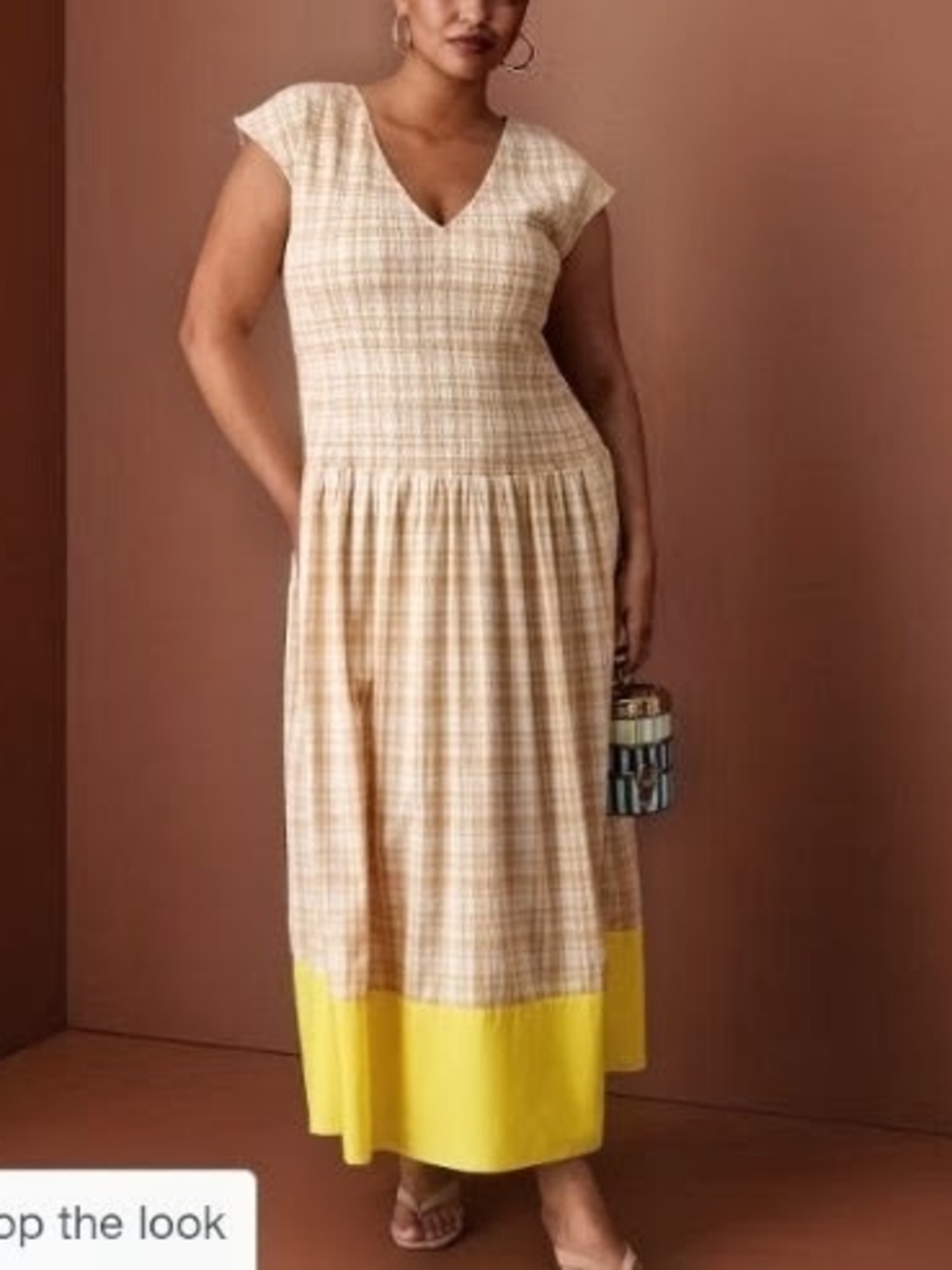 Rosie Assolin X Target Smocked Gingham Dropped Waist Maxi Dress